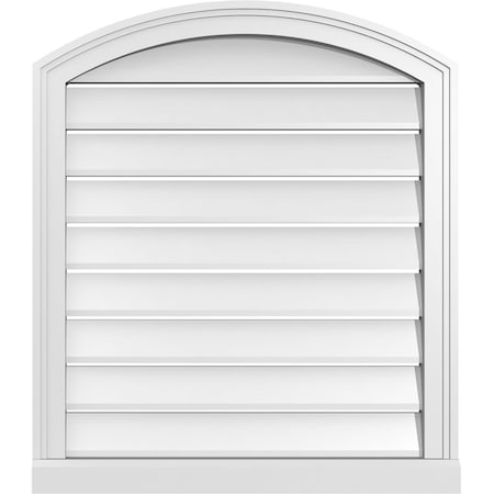 Ekena Millwork Arch Top Surface Mount PVC Gable Vent w/ 2"W x 2"P Brickmould Sill Frame, 26"W x 28"H GVPAR26X2803SN